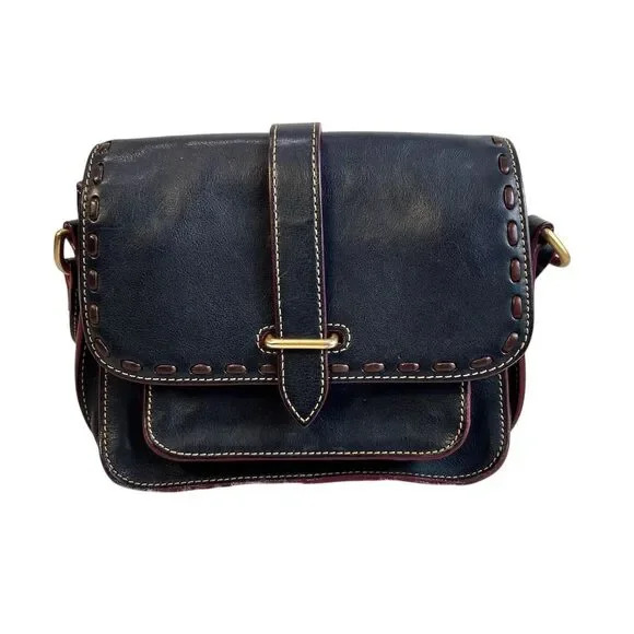 Dooney & Bourke Women's Crossbody Purse Black Leather/Brown Leather - Picture 10 of 14